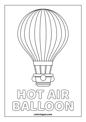 Hot Air Balloon Coloring Page