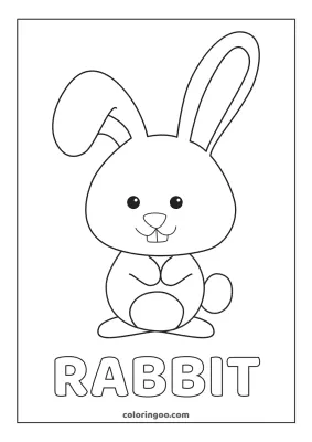 Rabbit Printable Coloring Pages For Kids