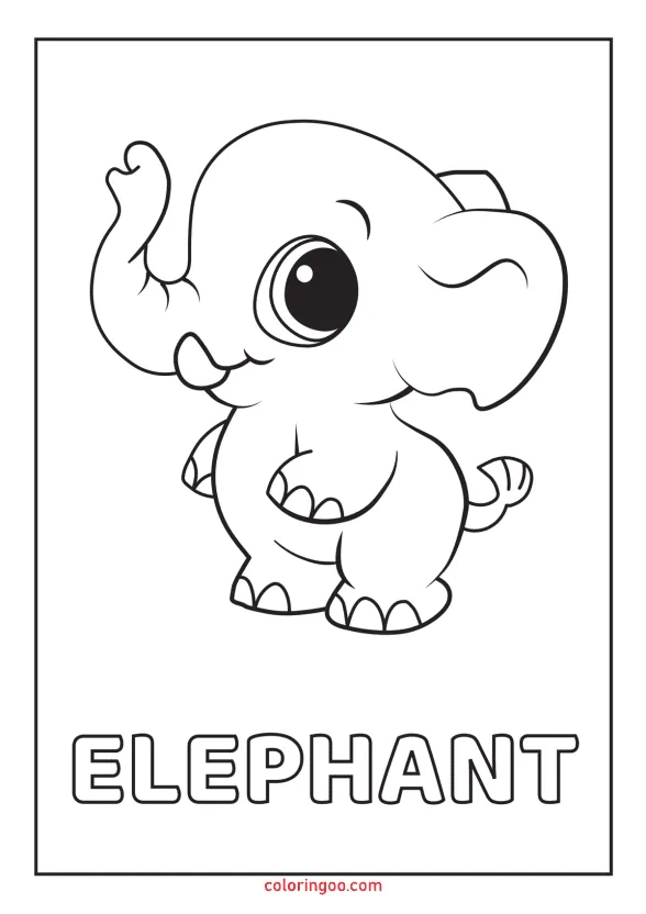 elephant printable coloring pages for kids