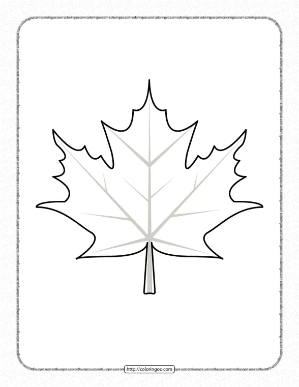 leaf printable coloring pages for kids