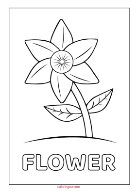 Flower Printable Coloring Drawing Pages for Kids