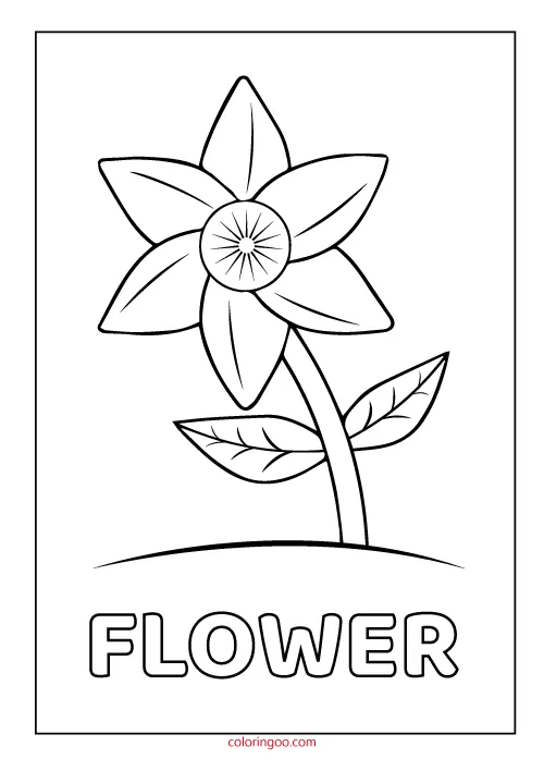 Flower Printable Coloring Drawing Pages for Kids 1 flower coloring drawing pages 2