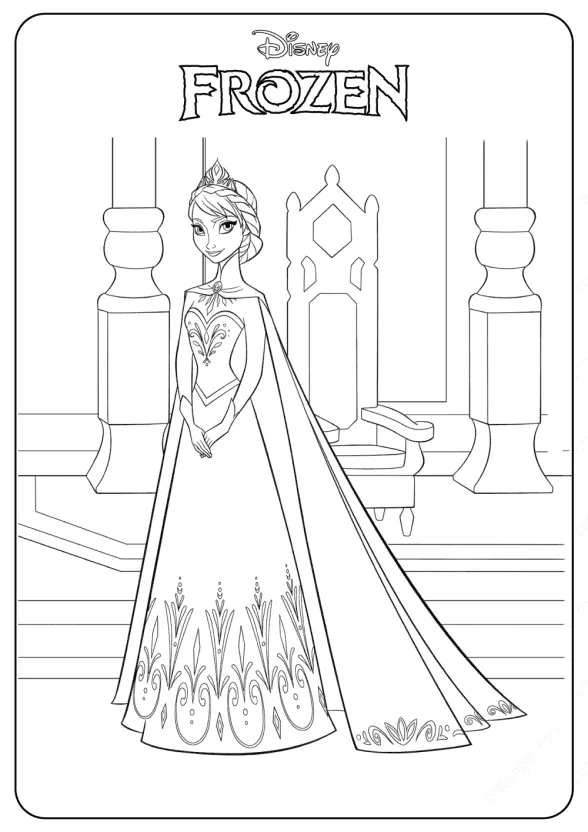 Frozen Elsa Printable Coloring Sheet 1 Frozen Elsa Printable Coloring Sheet