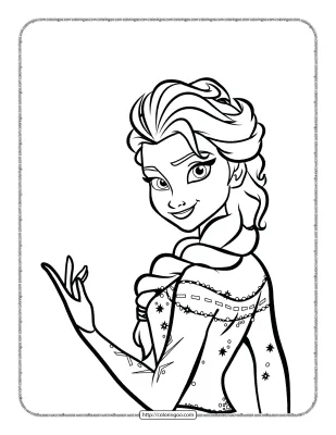 Frozen Elsa Printable Coloring Pages for Kids