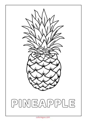 Pineapple Printable Coloring Drawing Pages for Kids