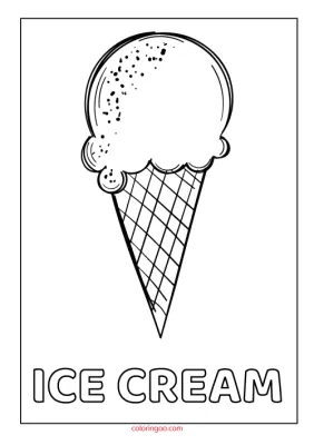 Printable Ice Cream PDF Coloring Pages for Kids