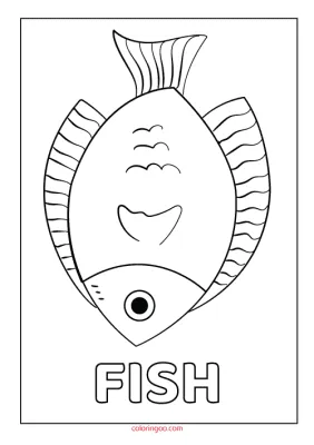 Printable Fish Coloring Page Pdf for Kids