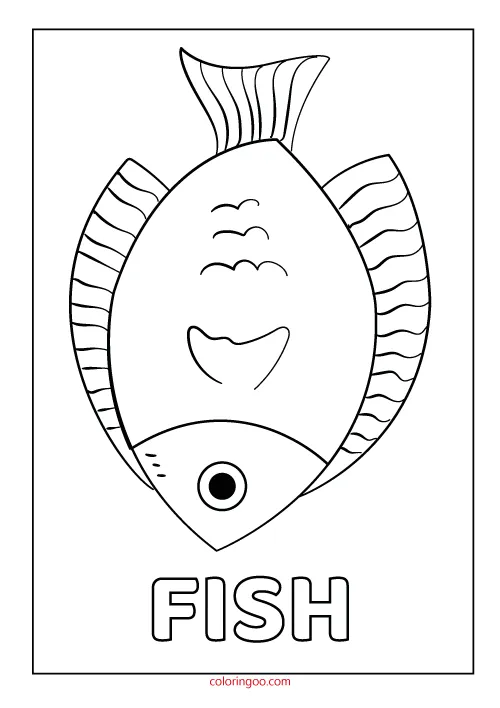 Printable Fish Coloring Page Pdf for Kids 1 fish coloring pages 2