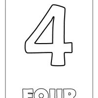 four number coloring page