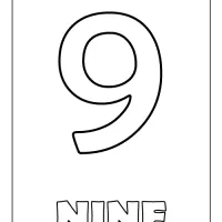nine number coloring page
