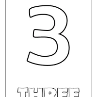 three number coloring page