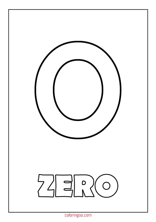 zero number coloring page