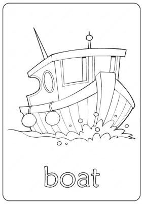 Printable Boat Coloring Page Book PDF