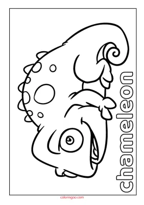 Printable Chameleon Coloring Page (PDF) for Kids