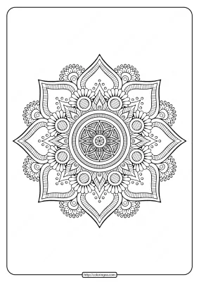 Floral Indian Mandala Coloring Pages PDF