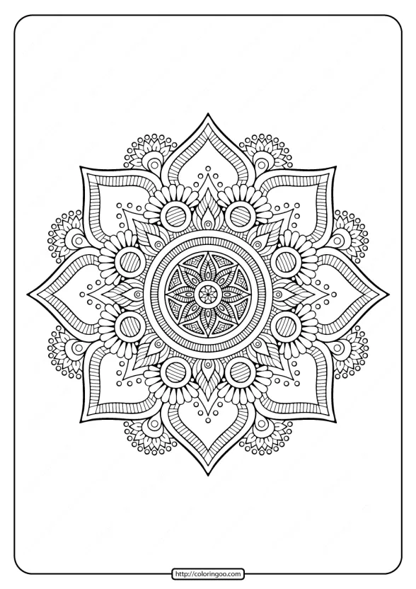 Floral Indian Mandala Coloring Pages PDF 1 floral indian mandala coloring pages pdf