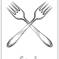 Printable Fork Coloring Page - Book PDF 45 fork coloring page