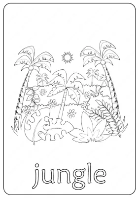 Printable Jungle Coloring Page – Book PDF