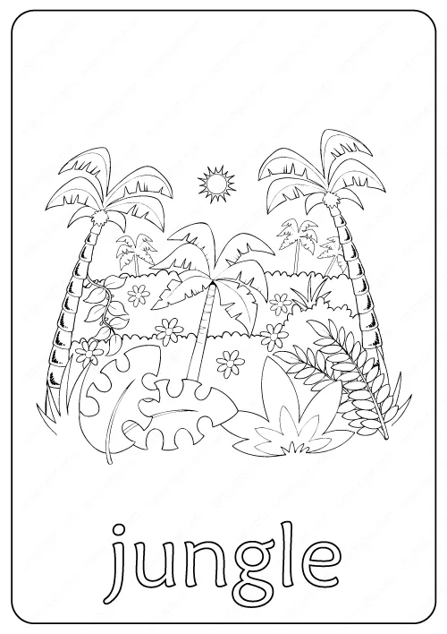 jungle coloring page