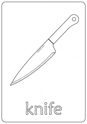 Printable Knife Coloring Page – Book PDF