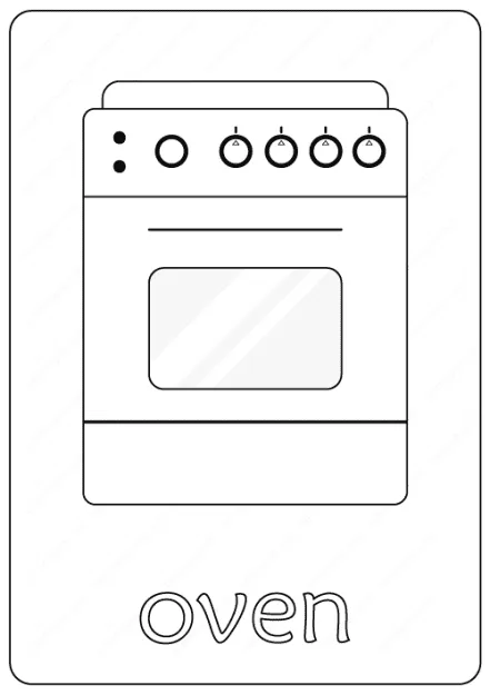 Printable Oven Coloring Page - Book PDF 1 oven coloring page