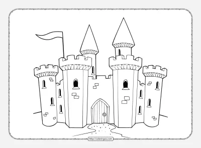 Printable Castle Coloring Page Book PDF