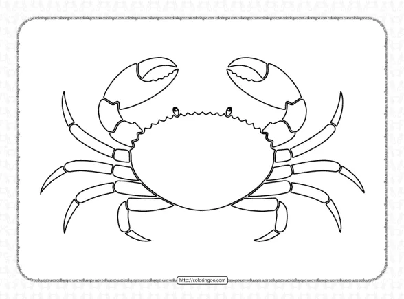 Printable Cute Crab Coloring Pages PDF 1 printable cute crab coloring pages pdf