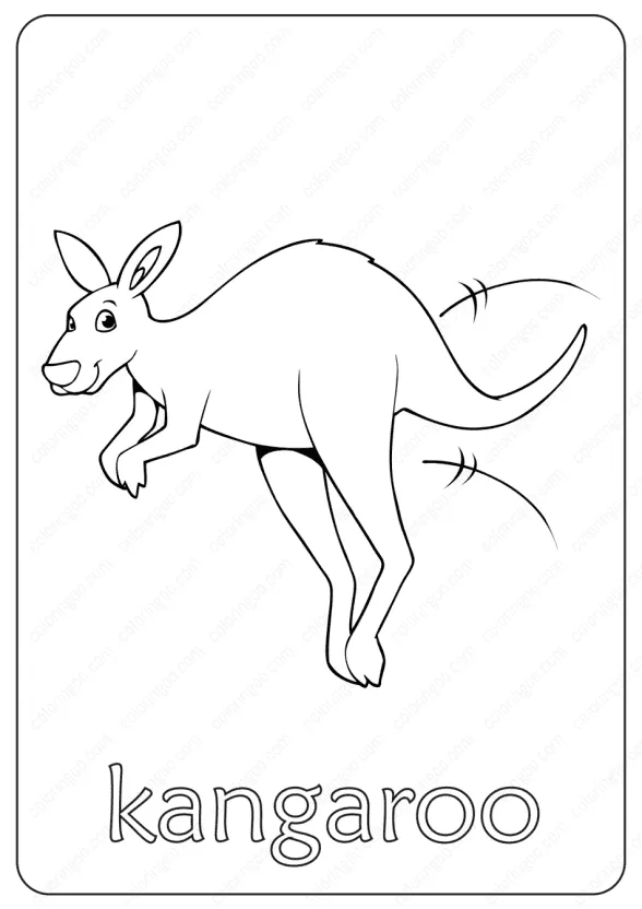 Printable Kangaroo Coloring Page - Book PDF 1 printable kangaroo coloring page book pdf