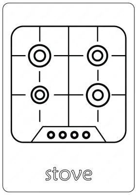 Printable Stove Coloring & Drawing Pages PDF