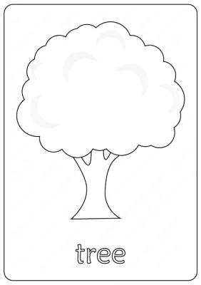 Printable Tree Coloring Page – Book PDF