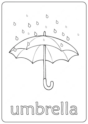 Printable Umbrella Coloring Page – Book PDF