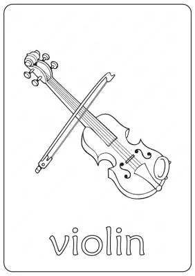 Printable Violin Coloring Page Book PDF