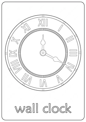 Printable Wall Clock Coloring Pages PDF