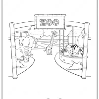 Printable Zoo Coloring Page - Book PDF 59 zoo coloring page