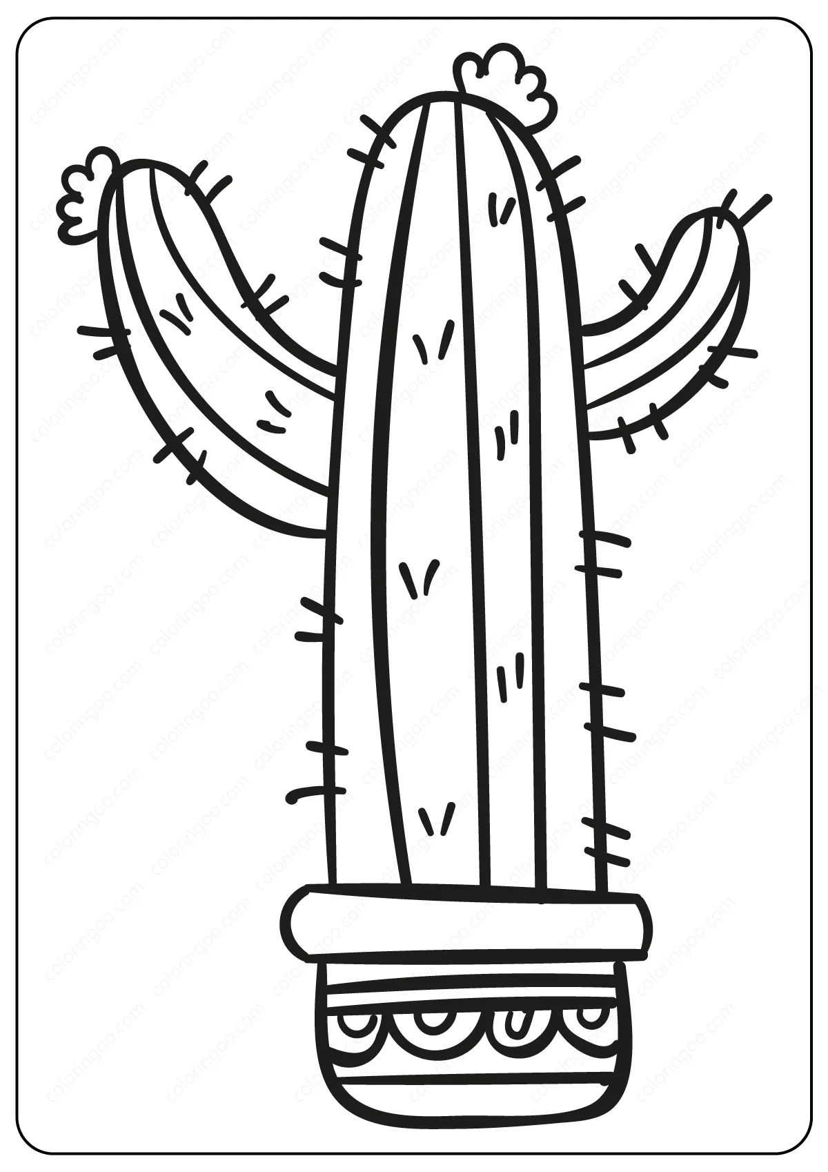 Cute Prickly Cactus Coloring Pages Book 1 cactus coloring pages 07