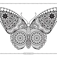 decorative butterfly mandala coloring page