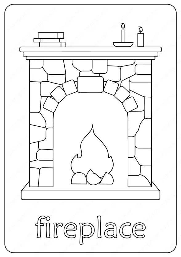 Free Printable Fireplace Coloring Pages 1 fireplace coloring pages