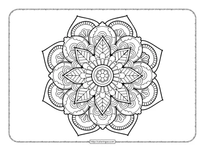 Printable Flower Mandala Coloring Pages