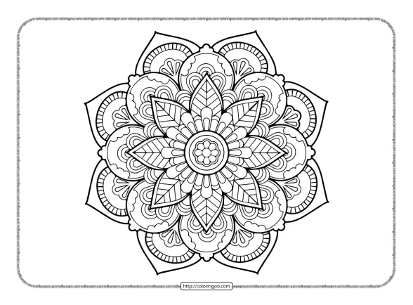 printable flower mandala coloring pages