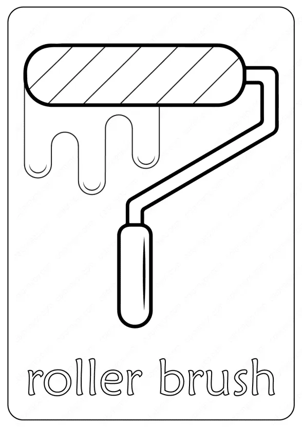 Free Printable Roller Brush Coloring Pages 1 roller brush coloring pages