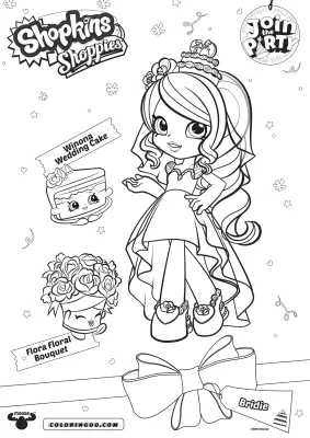Shopkins Shoppies Cute Bridie Coloring Pages