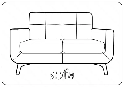 Free Printable Sofa (Couch) Coloring Pages