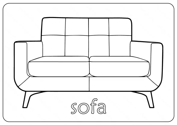 Free Printable Sofa (Couch) Coloring Pages 1 sofa couch coloring pages