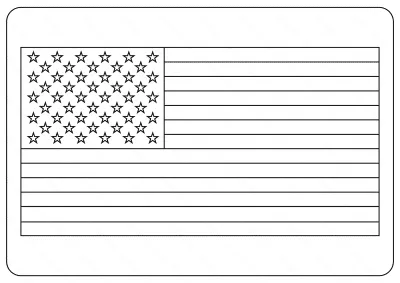 Free Printable USA Flag Outlines Coloring Page Vector