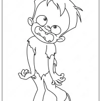zombie kid coloring page