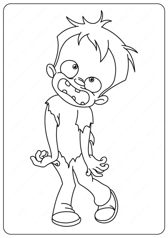 Terrible Zombie Kid Coloring Pages 1 zombie kid coloring page