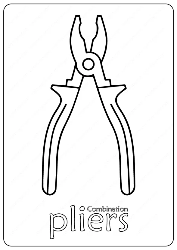 Free Printable Combination Pliers Outline Coloring Page 1 combination pliers outline coloring page