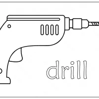Free Printable Drill Outline Coloring Page 18 drill outline coloring page