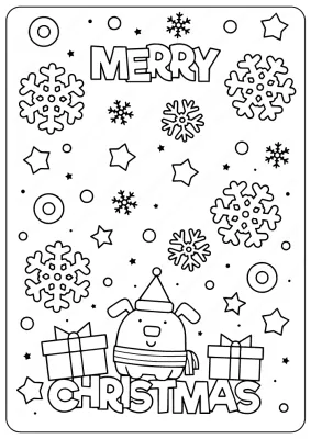 Printable Merry Christmas Coloring Page