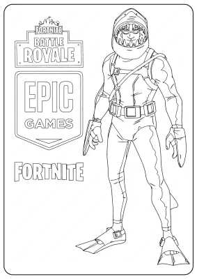 Free Printable Fortnite Chomp Senior Skin Coloring Pages